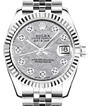 Datejust 31mm in Steel with Fluted Bezel on Jubilee Bracelet with Meteroite Diamond Dial