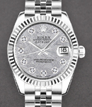 Datejust 31mm in Steel with Fluted Bezel on Jubilee Bracelet with Meteroite Diamond Dial