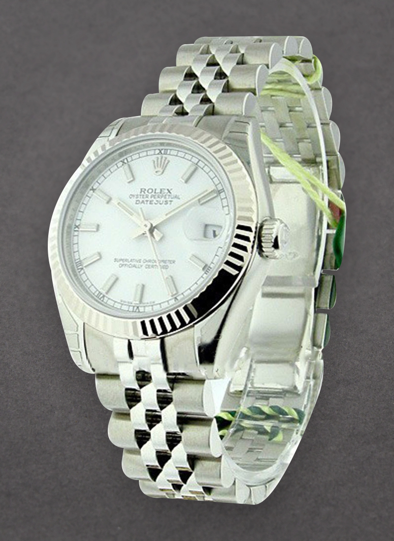 Pre-Owned Rolex Datejust Lady 31mm in Steel with White Gold Fluted Bezel