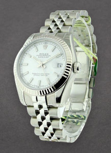 Pre-Owned Rolex 178274 Datejust Lady 31mm in Steel with White Gold Fluted Bezel 178274