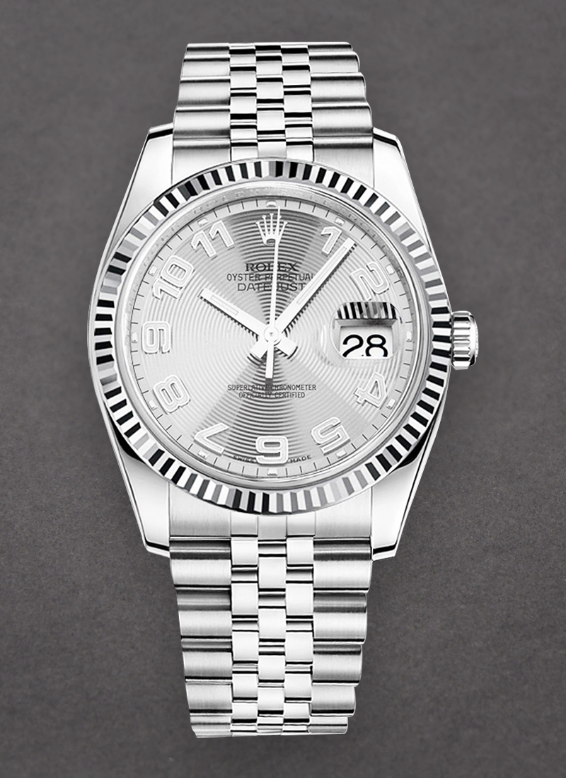 Pre-Owned Rolex Datejust 36mm with White Gold Fluted Bezel