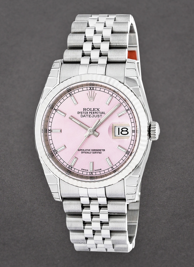 Pre-Owned Rolex Datejust 36mm with White Gold Fluted Bezel 