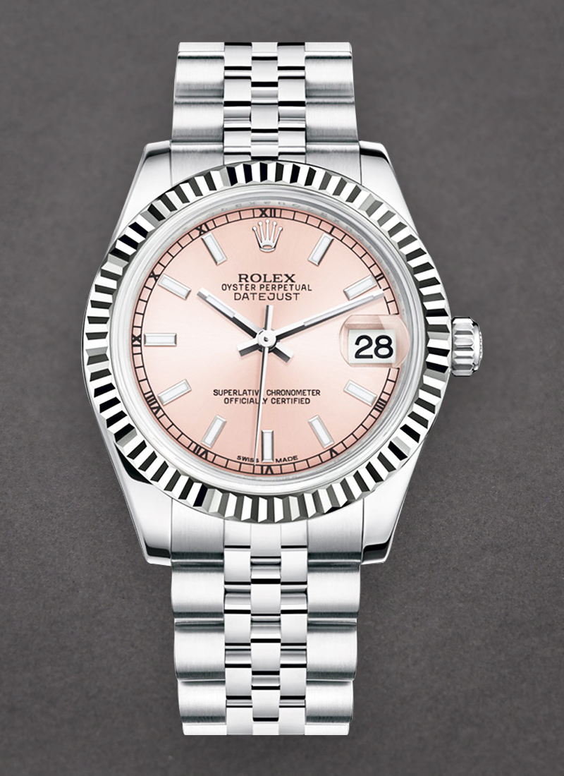 Pre-Owned Rolex Midsize DateJust in Steel with Fluted Bezel