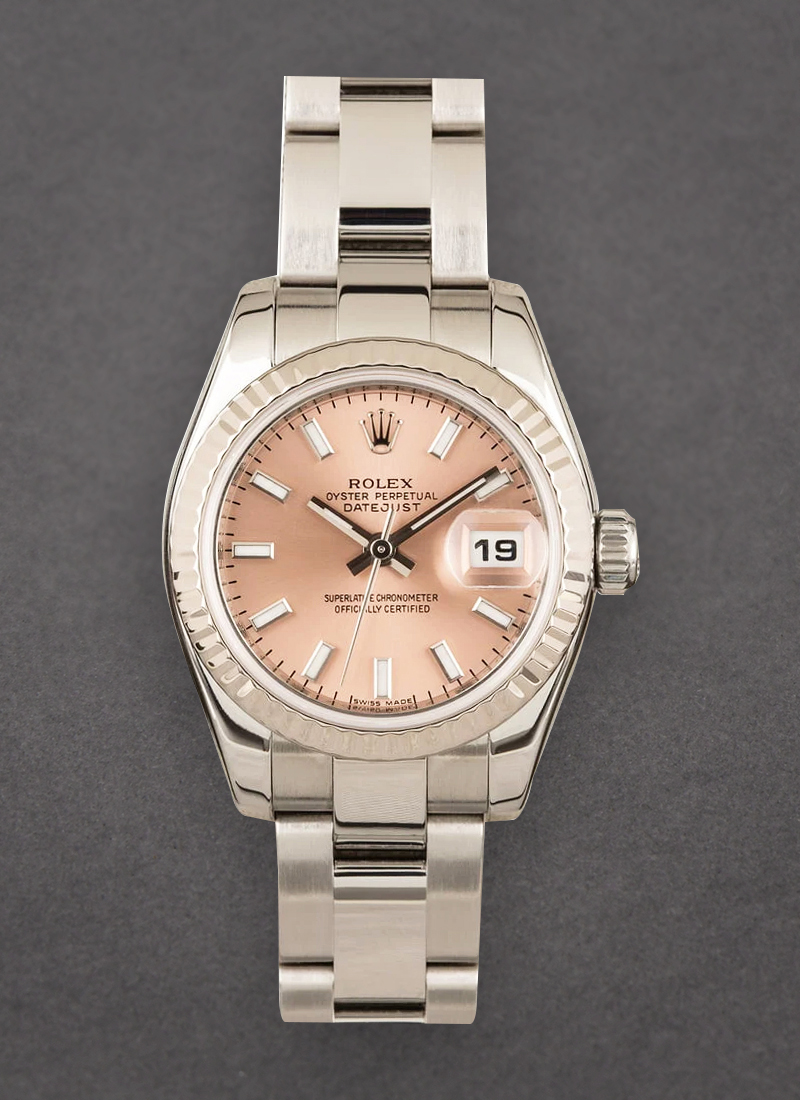 Pre-Owned Rolex Lady's Datejust in Steel with White Gold Fluted Bezel