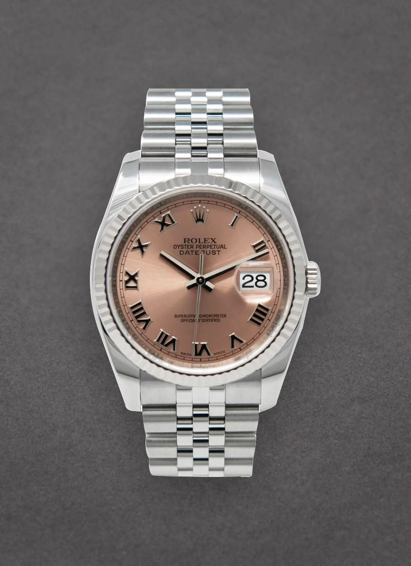 Pre-Owned Rolex Datejust 36mm with White Gold Fluted Bezel