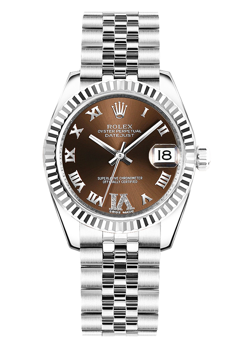 Pre-Owned Rolex Midsize Datejust 31mm in Steel with Fluted Bezel