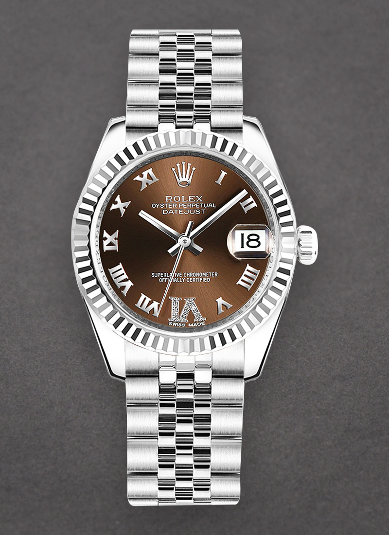 Pre-Owned Rolex Midsize Datejust 31mm in Steel with Fluted Bezel