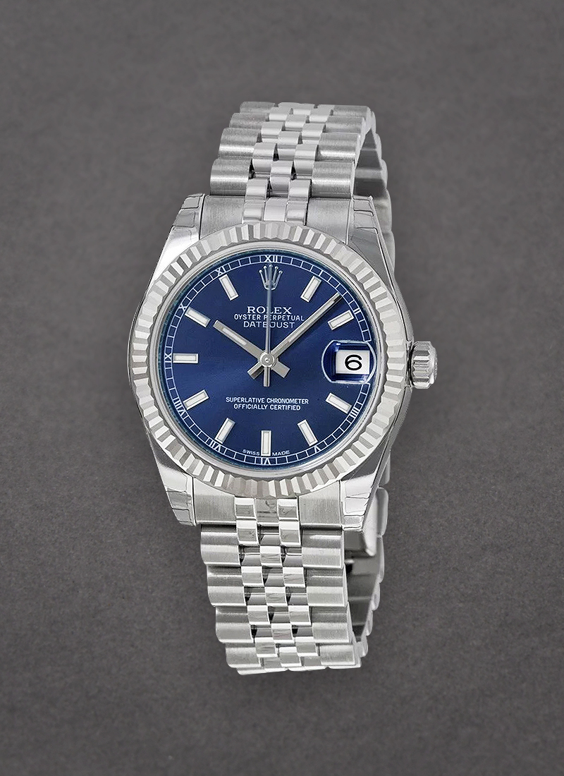 Pre-Owned Rolex Mid Size Datejust 31mm in Steel with Fluted Bezel