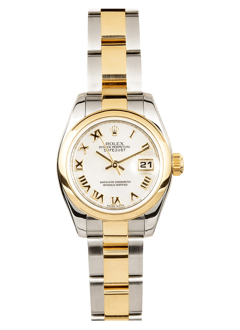 Pre-Owned Rolex Ladies Datejust in Steel with Yellow Gold Domed Bezel
