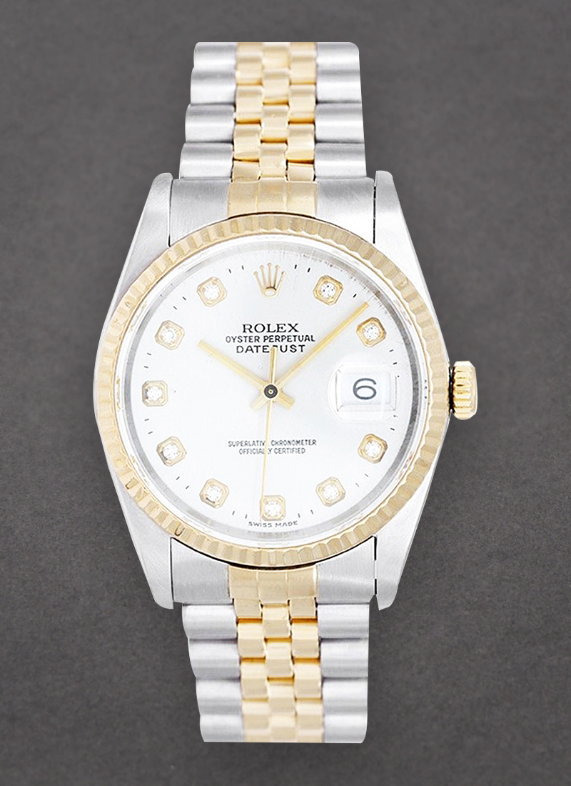 Pre-Owned Rolex Datejust 36mm in Steel with Yellow Gold Fluted Bezel