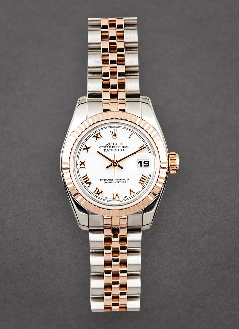 Pre-Owned Rolex Datejust 26mm in Steel and Rose Gold Fluted Bezel