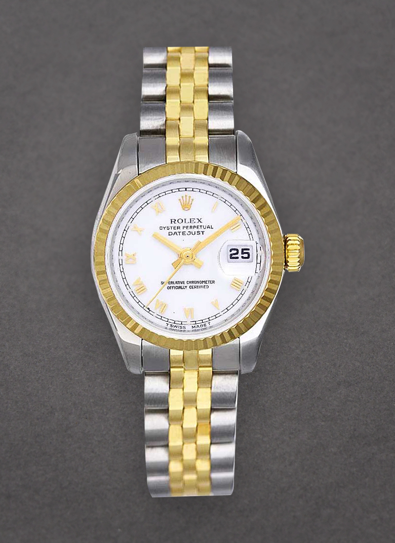 Pre-Owned Rolex Datejust 26mm in Steel with Yellow Gold Fluted Bezel