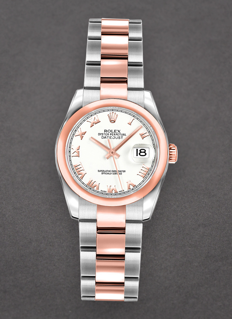 Pre-Owned Rolex Lady Datejust in Steel with Rose Gold Smooth Bezel