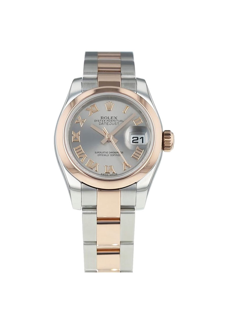 Pre-Owned Rolex Lady Datejust in Steel with Rose Gold Smooth Bezel