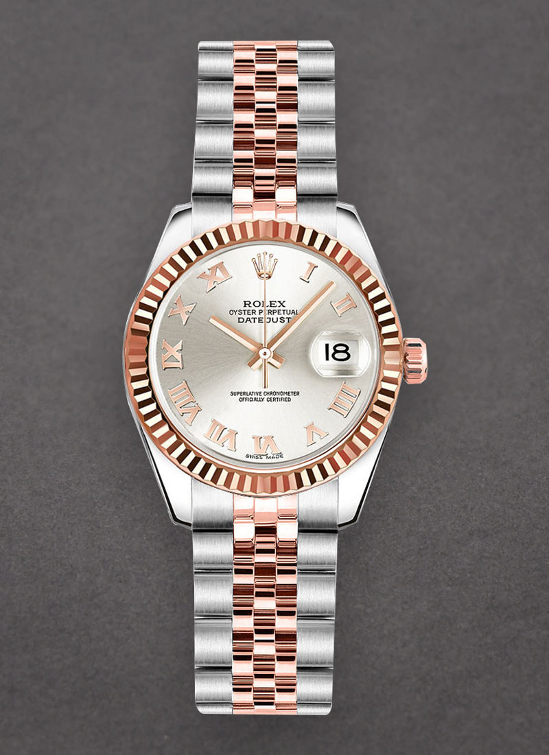 Pre-Owned Rolex Datejust 26mm in Steel and Rose Gold Fluted Bezel