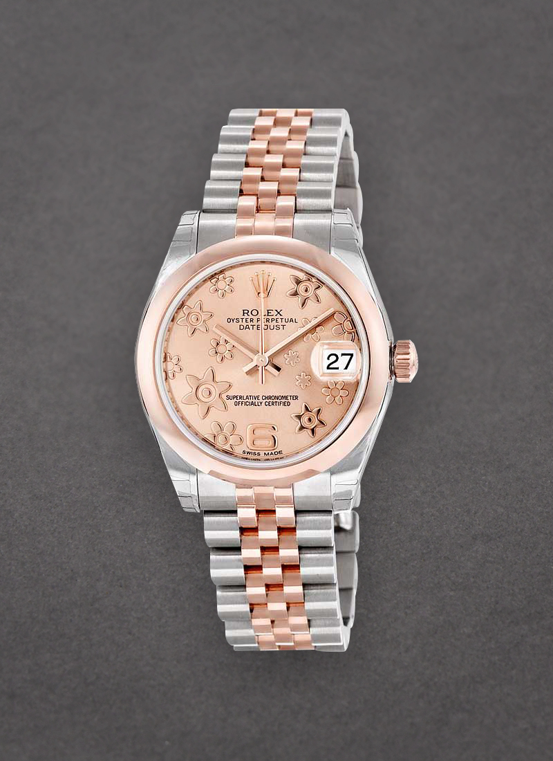 Pre-Owned Rolex Datejust 31mm Midsize in Steel with Rose Gold Smooth Bezel