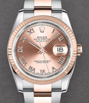 Men's 2-Tone Datejust 36mm on Oyster Bracelet with Pink Champagne Roman Dial