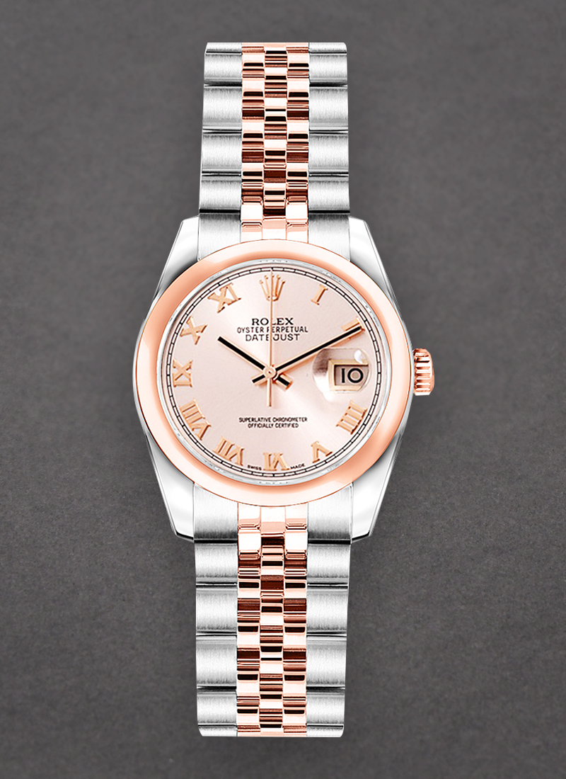 Pre-Owned Rolex Lady Datejust in Steel with Rose Gold Smooth Bezel