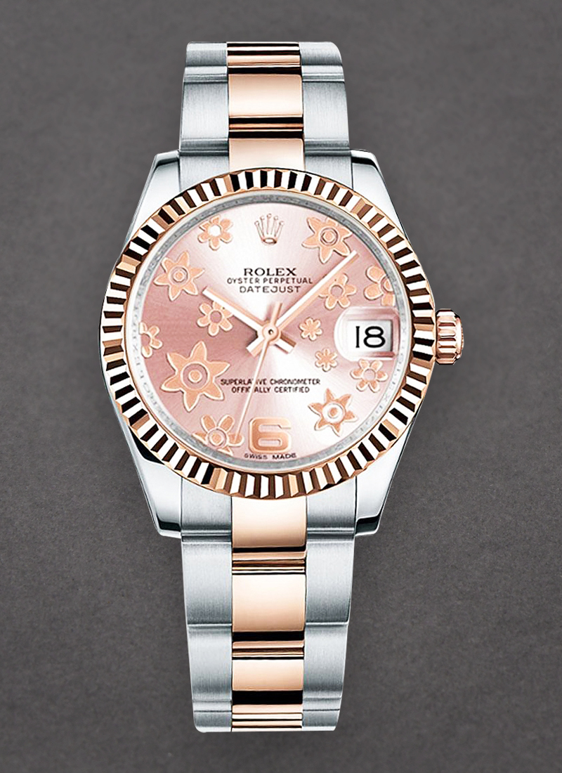 Pre-Owned Rolex Datejust - Steel with Rose Gold Fluted Bezel