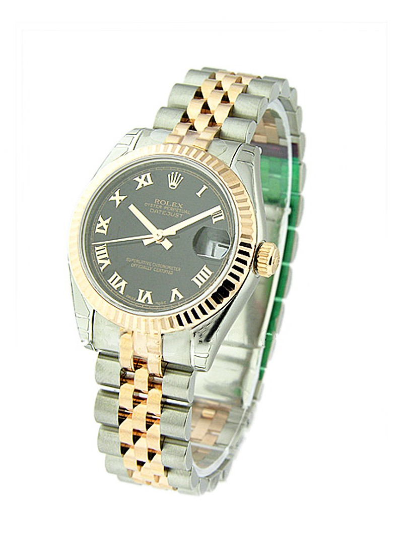 Pre-Owned Rolex Mid Size Datejust 31mm Steel with Rose Gold Fluted Bezel