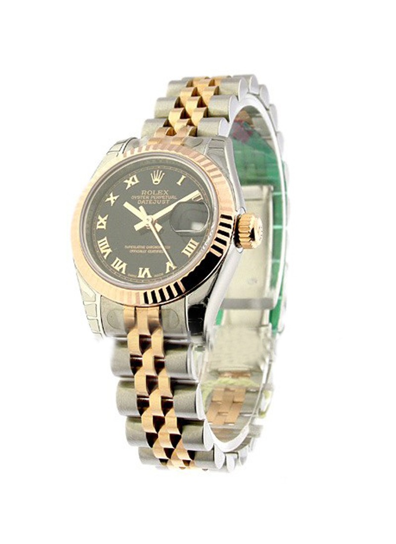 Pre-Owned Rolex Datejust 26mm in Steel with Rose Gold Fluted Bezel