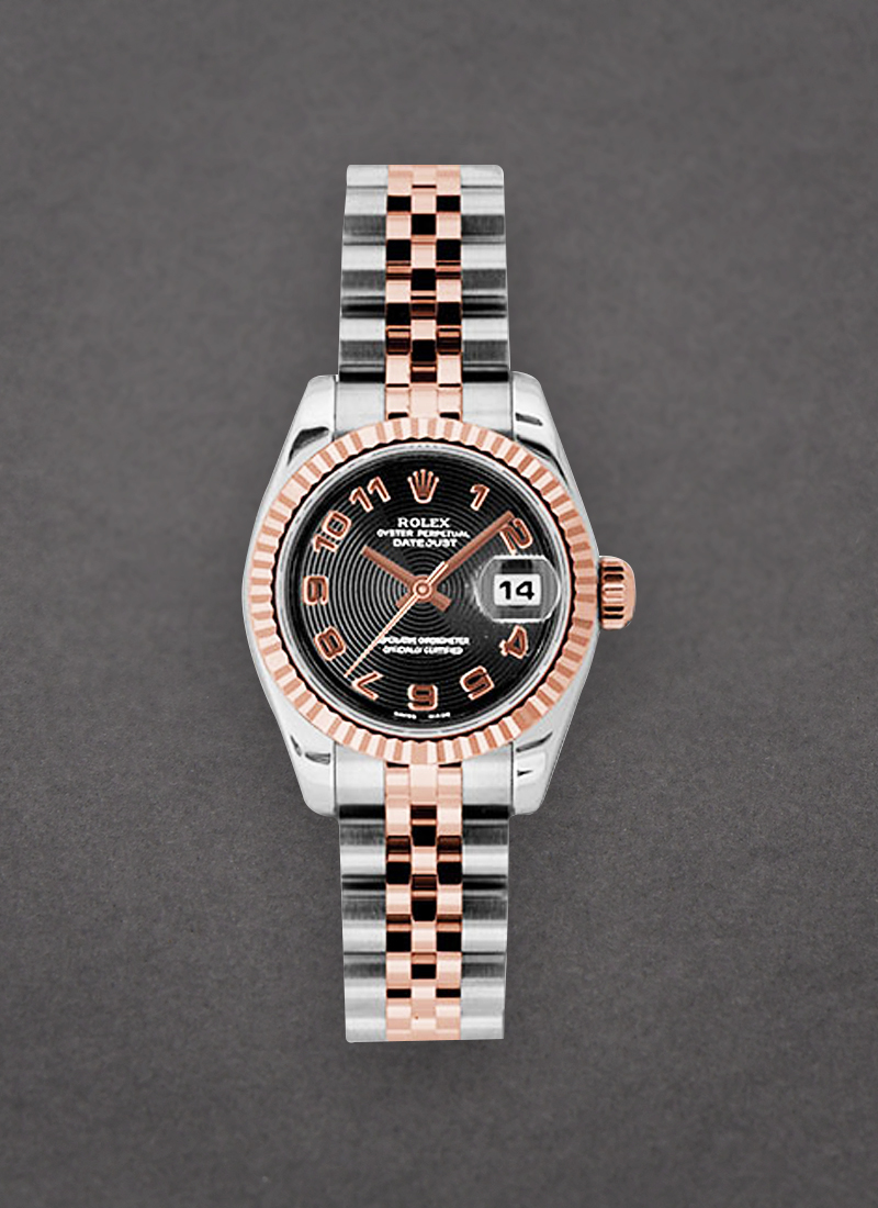 Pre-Owned Rolex DateJust 26mm in Steel with Rose Gold Fluted Bezel