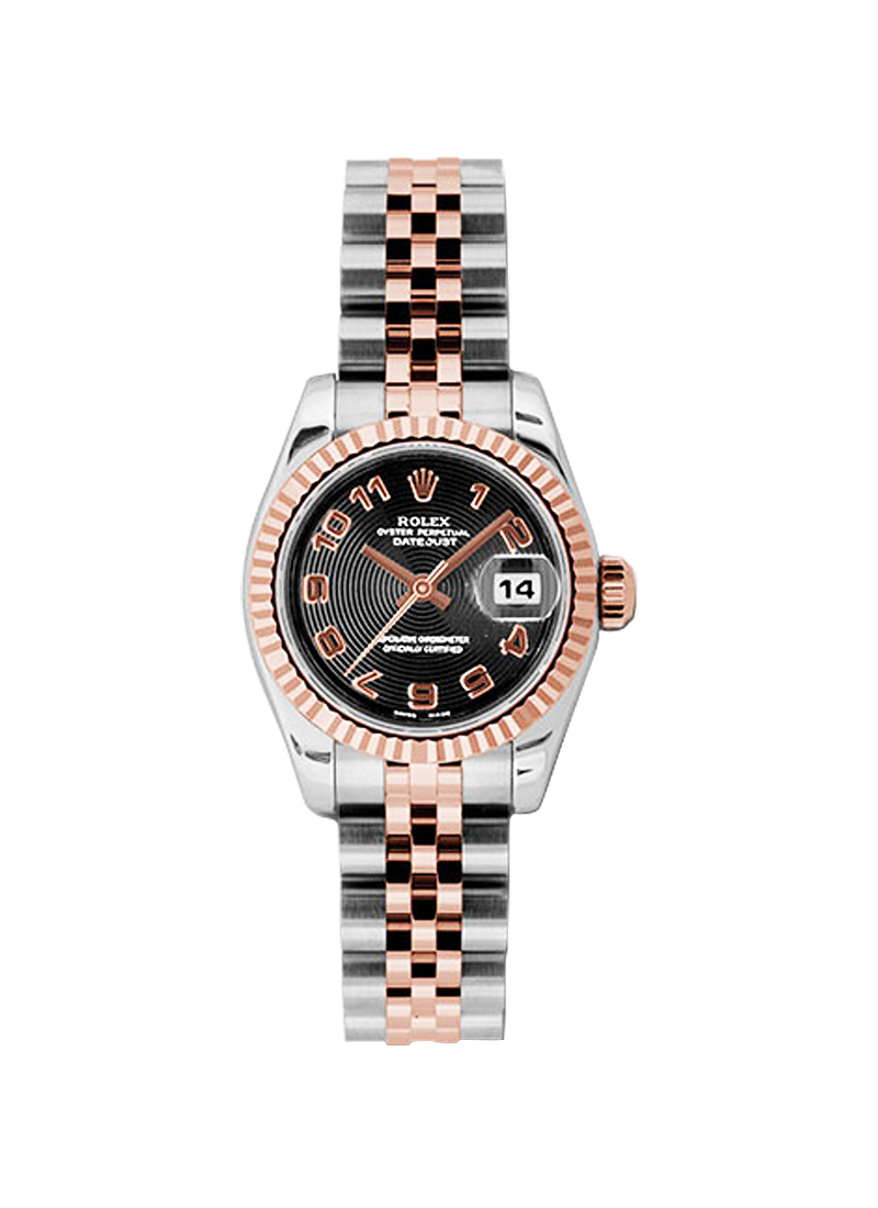 Pre-Owned Rolex DateJust 26mm in Steel with Rose Gold Fluted Bezel