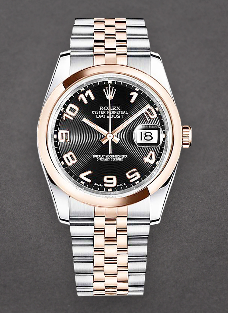 Pre-Owned Rolex Datejust 36mm in Steel with RG Domed Bezel