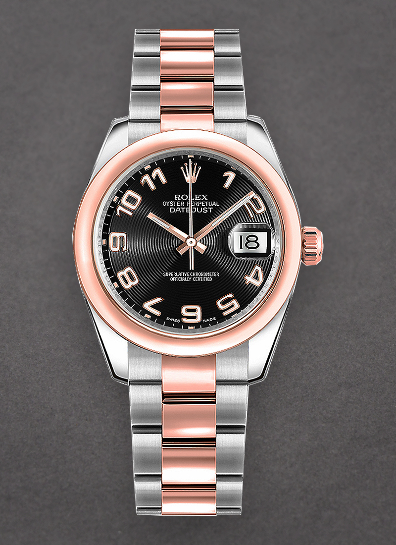 Pre-Owned Rolex Datejust 31mm in Steel with Rose Gold Smooth Bezel