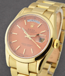 Day Date 36mm with Oyster Bracelet - Domed Bezel Yellow Gold -  Custom Orange Dial