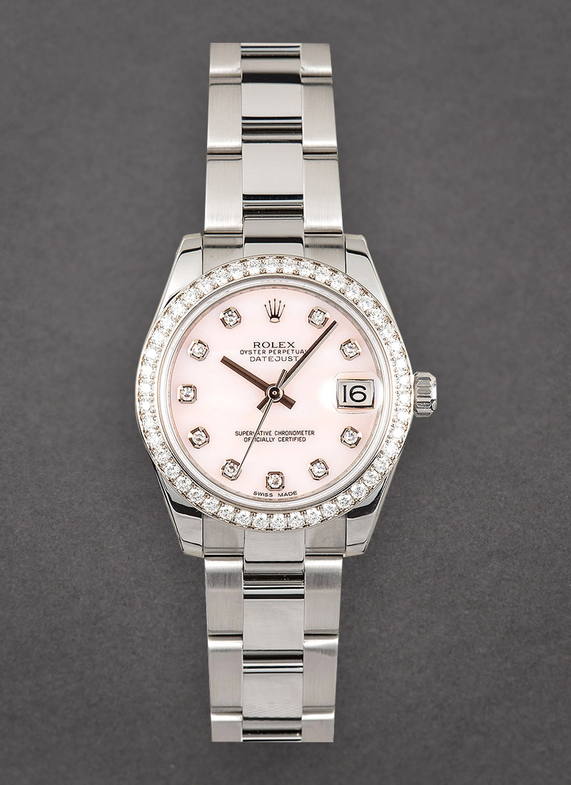 Rolex Unworn Mid Size Datejust 31mm with Diamond Bezel