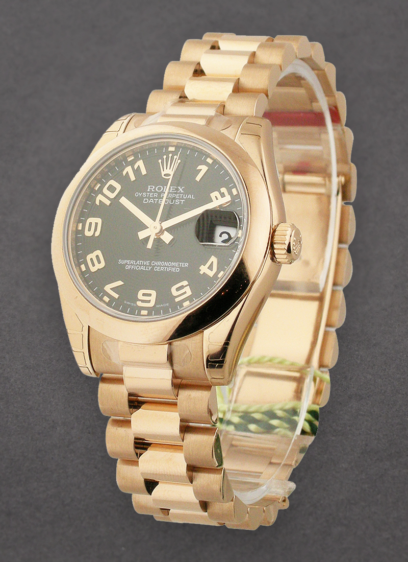 Pre-Owned Rolex Mid Size President 31mm in Rose Gold with Smooth Bezel