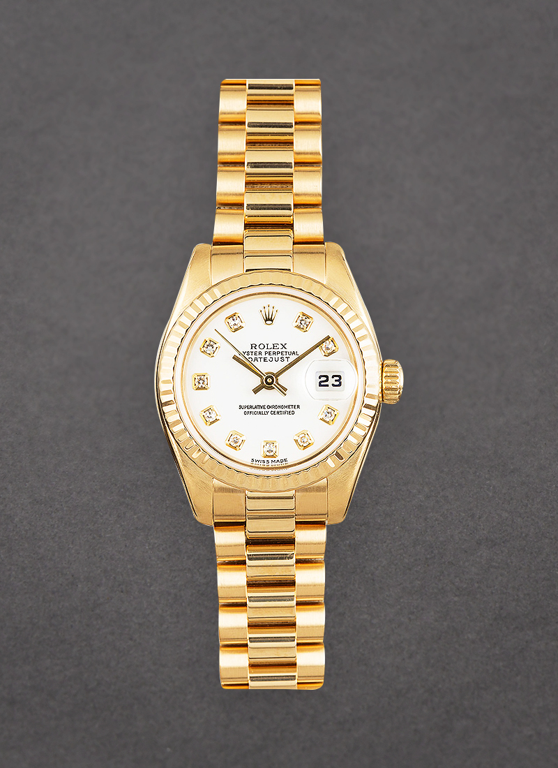 Pre-Owned Rolex President 26mm in Yellow Gold with Fluted Bezel