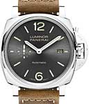 PAM 904 - Luminor Due 3 Days in Stainless Steel on Brown Calfskin Leather Strap with Grey Dial