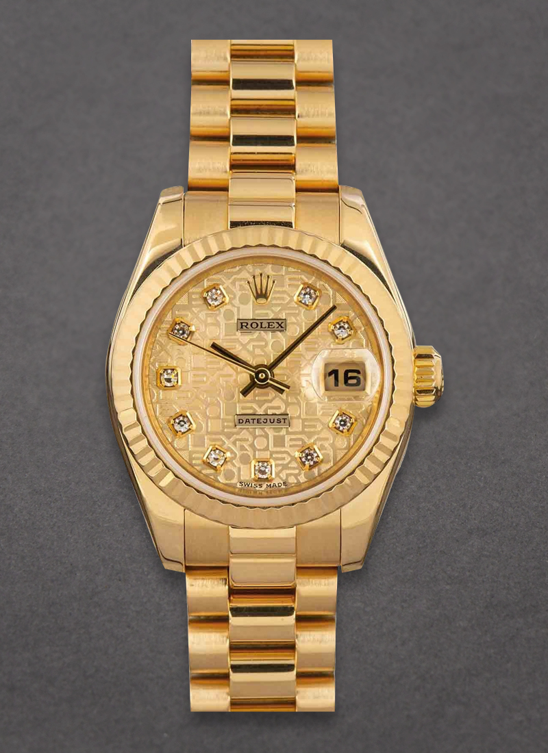 Pre-Owned Rolex President 26mm in Yellow Gold with Fluted Bezel