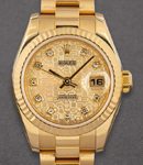 President 26mm in Yellow Gold with Fluted Bezel on President Bracelet with Champagne Jubilee Diamond Dial