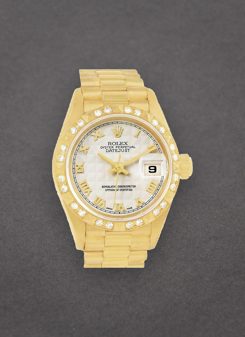 Pre-Owned Rolex Ladies President with Pyramid Diamond Bezel