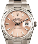 Ladies President in White Gold with Fluted Bezel on White Gold President Bracelet with Pink Index Dial