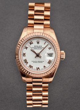 Pre-Owned Rolex 179175 Ladies President in Rose Gold with Fluted Bezel 179175