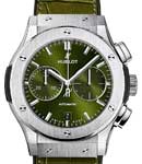 Classic Fusion Chronograph in Titanium On Green Alligator Leather Strap with Green Dial