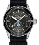 Fifty Fathoms Bathyscaphe Complete Calendar 43mm in Titanium on Black Fabric Strap with Metallic Grey Dial
