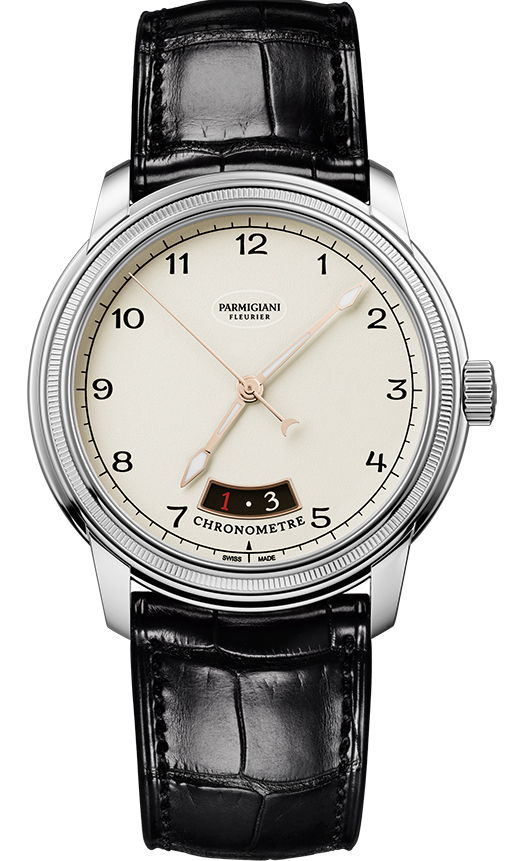 Toric Chronometre in Stainless Steel on Black Crocodile Leather Strap with White Dial