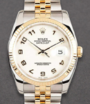 Datejust 2-Tone 36mm in Steel with Yellow Gold Fluted Bezel on Jubilee Bracelet with Ivory Jubilee Arabic Dial