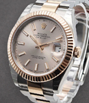 Datejust || 2-Tone 41mm with Fluted Bezel on Oyster Bracelet with Sundust Stick Dial