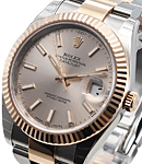 Datejust || 2-Tone 41mm with Fluted Bezel on Oyster Bracelet with Sundust Stick Dial