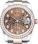 Datejust 36mm in Steel with Rose Gold Diamond Bezel on Bracelet with Brown Jubilee Diamond Dial