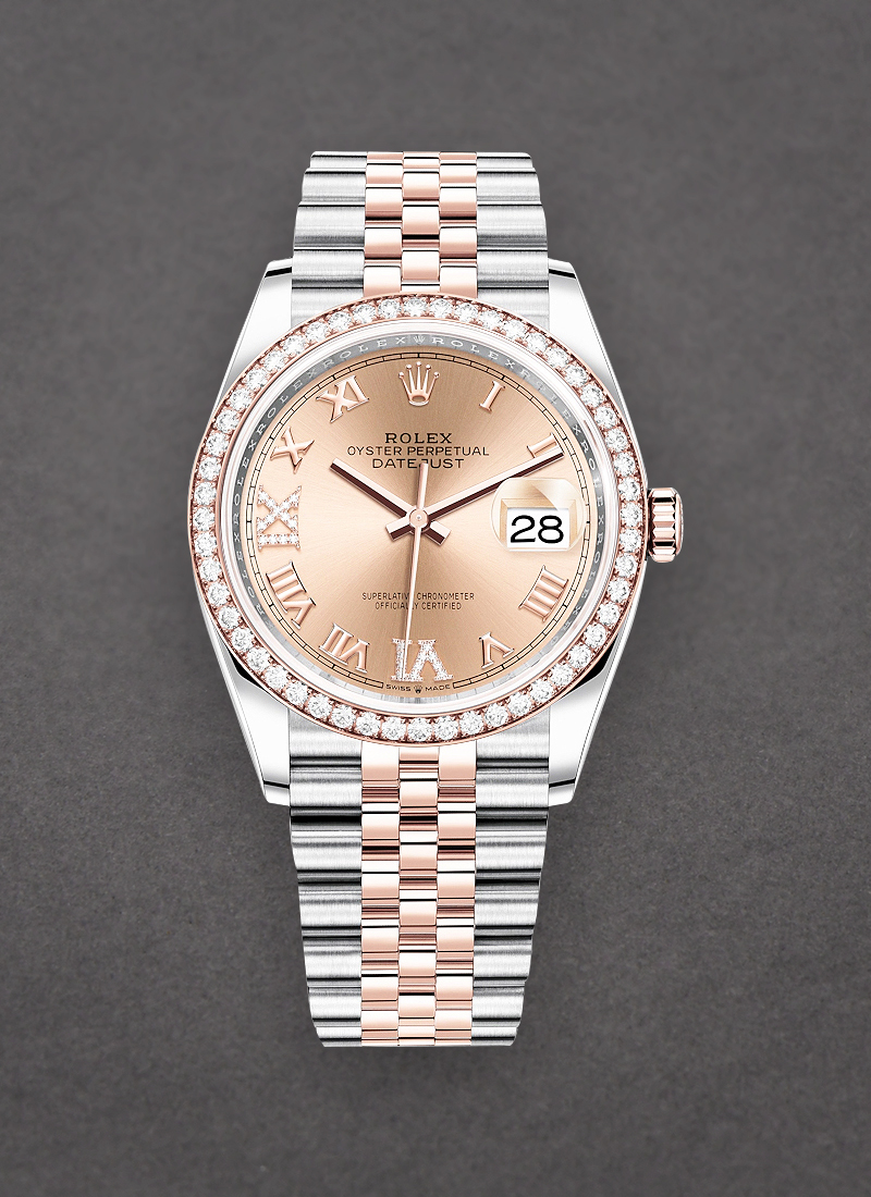 Rolex Unworn 2-Tone Datejust 36mm with RG Diamond Bezel