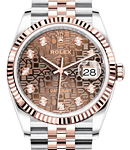 2-Tone Datejust 36mm with Fluted Bezel on Jubilee Bracelet with Chocolate Brown Jubilee Dial