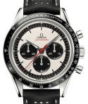 Speedmaster CK2998 Pulsometer-Limited Edition in Steel on Black Calfskin Leather Strap with White Dial