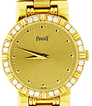 Dancer Round Lady's in Yellow Gold with with Diamond Bezel on Yellow Gold Bracelet with Champagne Dial